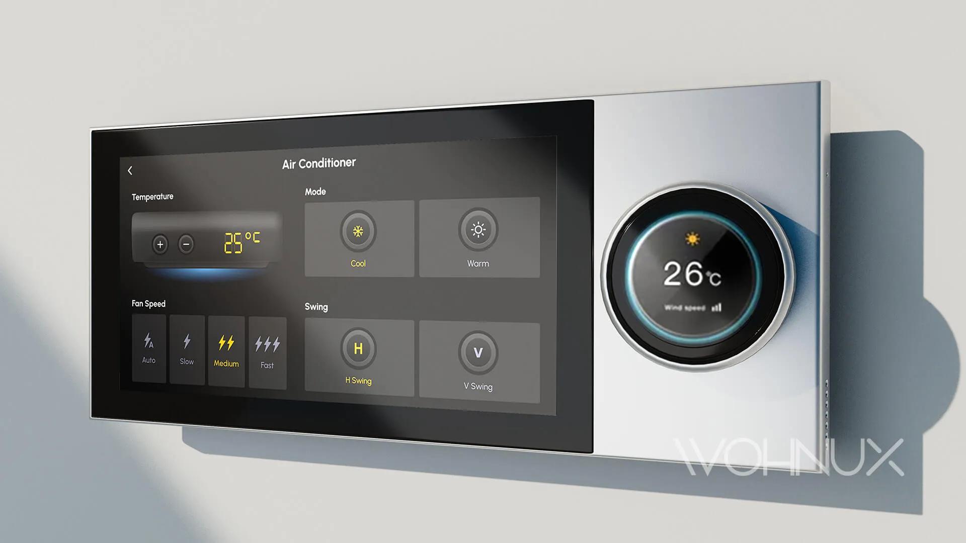 Wohnux climate panel with thermostat dial